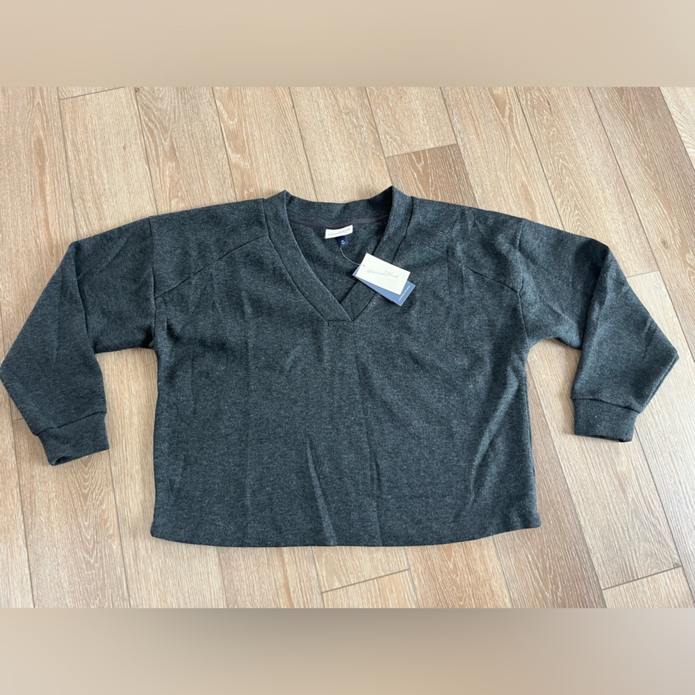 NWT Universal Thread knit v-neck relaxed fit gray sweater size XXL